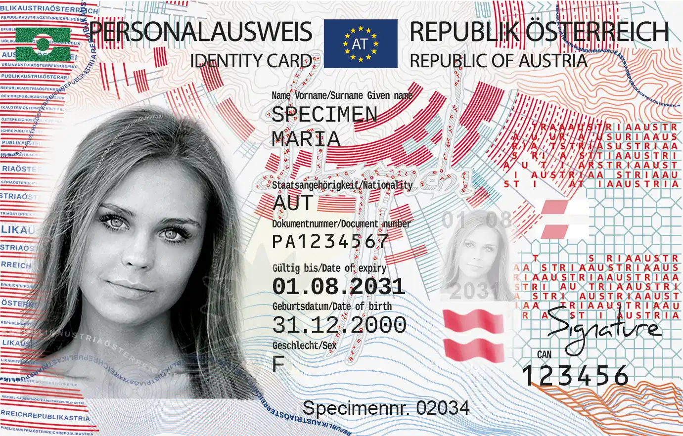 Austriacki Dowód Osobisty kolekcjonerski