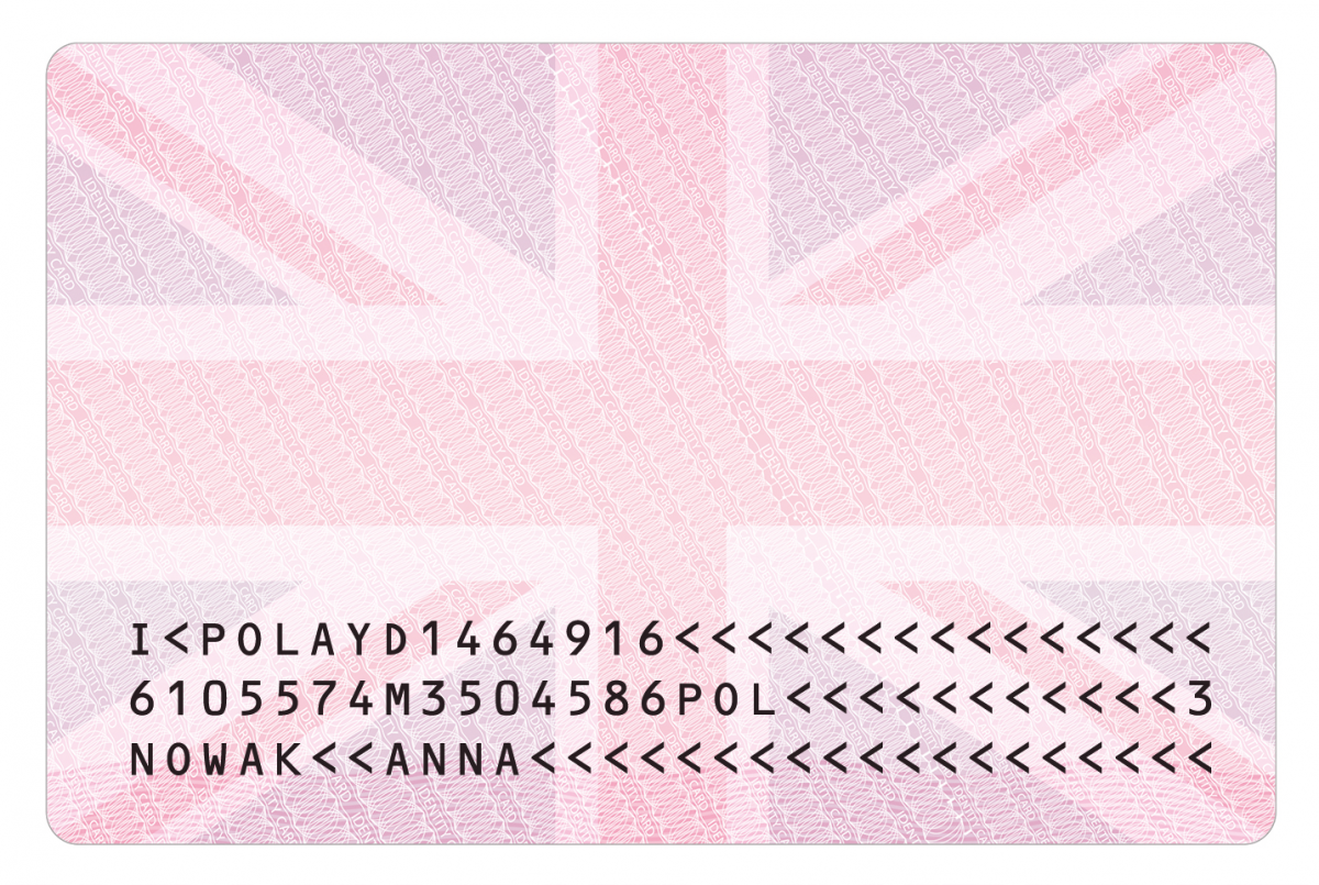 Alternative view of NATIONAL UK ID CARD