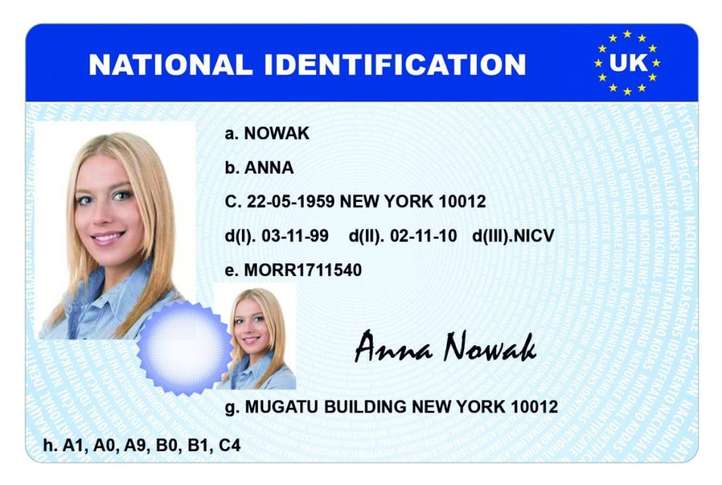 NATIONAL UK ID CARD 2a